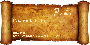 Paunert Lili névjegykártya